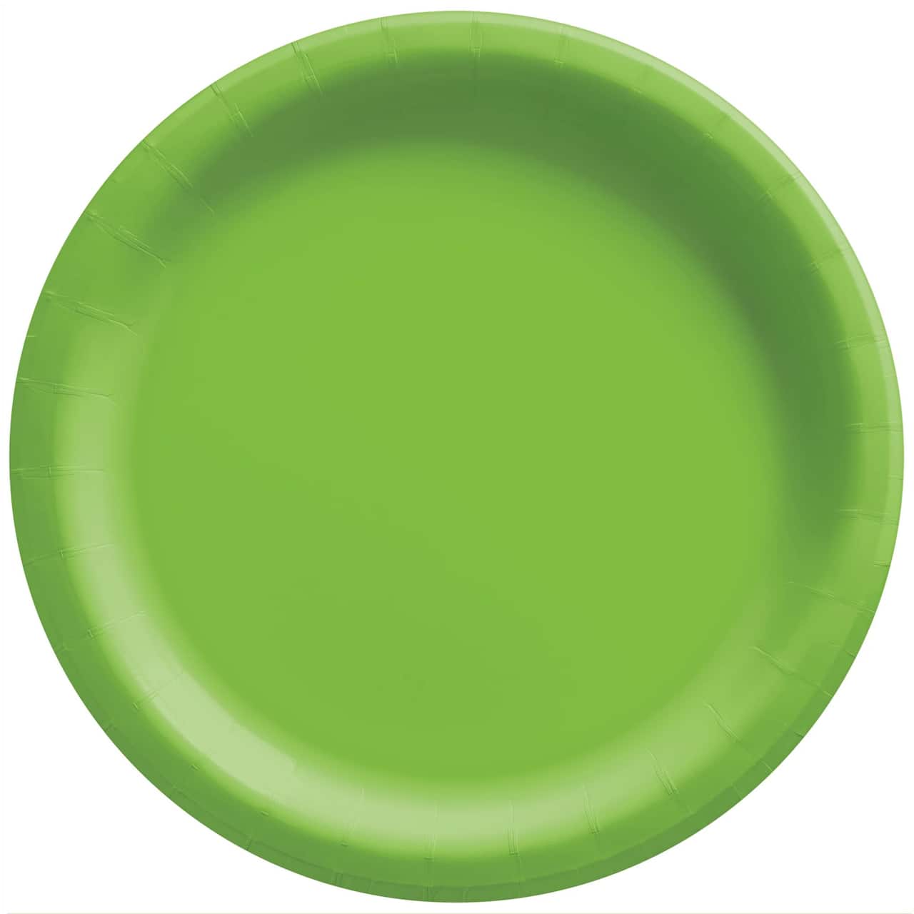 Amscan 8.5 in. x 8.5 in. Kiwi Green Round Paper Plates (150-Piece)